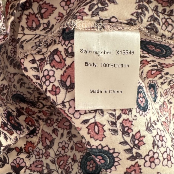 Xirena Prairie Floral Long Sleeve Cotton Sadie Blouse Size Small - Picture 12 of 14